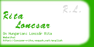 rita loncsar business card