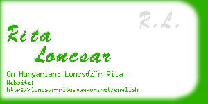 rita loncsar business card